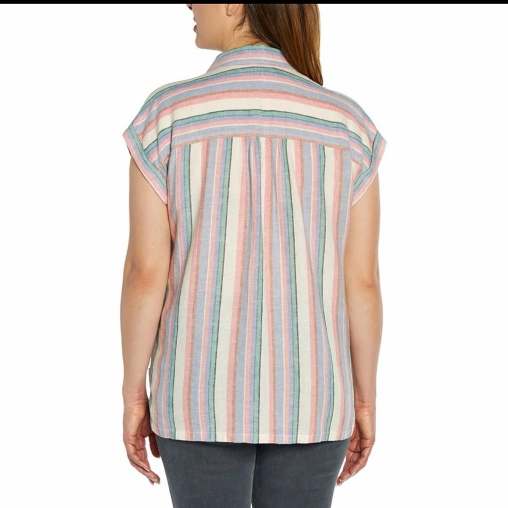 Orvis Women's Linen Blend Minimalist Short Sleeve Lightweight Top Shirt XL - Picture 3 of 9